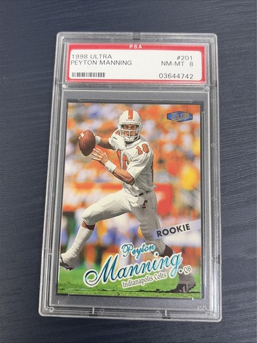1998 Ultra Peyton Manning #201 Rookie RC PSA 8