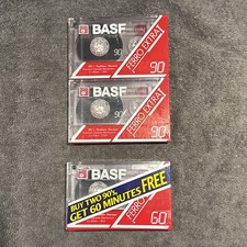 Vtg Lot of 2 Sealed BASF Ferro Extra I 90 Minute Blank Cassette Tapes 60 Tape