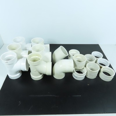 Misc. 2'' Pipe Fittings Tee, Adapter, Elbow SCH 40 Lot of 17