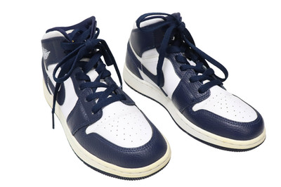 NIKE Air Jordan 1 High OG Schuhe Jungen (EU) 36.5 Blau/Weiß High Top Round Toe