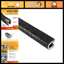 Flexible Edge Trim 25ft - 1/8" Fit, 7/16" Leg, Dual Gripping, PVC Protector, Bla
