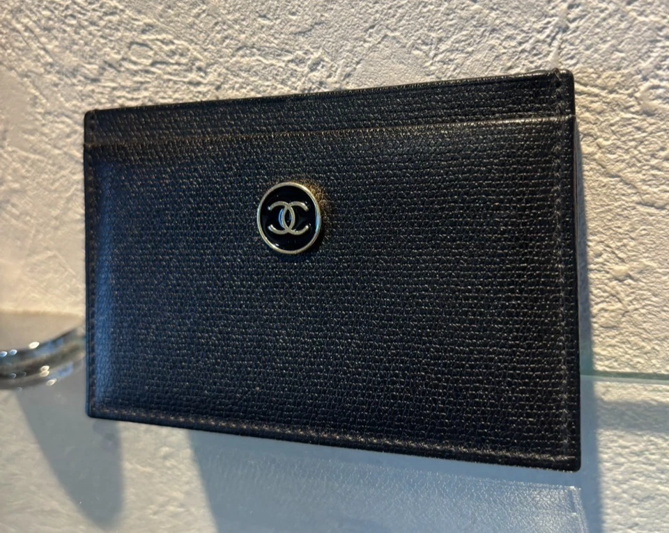 AUTH　CHANEL Card Case Business Holder A20906 Coco Button Leather Black　10S - Image 2 of 4