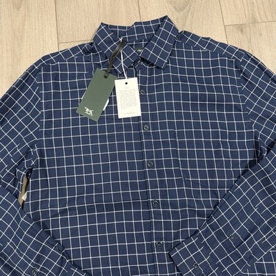 NWT $198 Rodd & Gunn Glenrock Midnight Blue Long Sleeve Button-Up Shirt M Albini