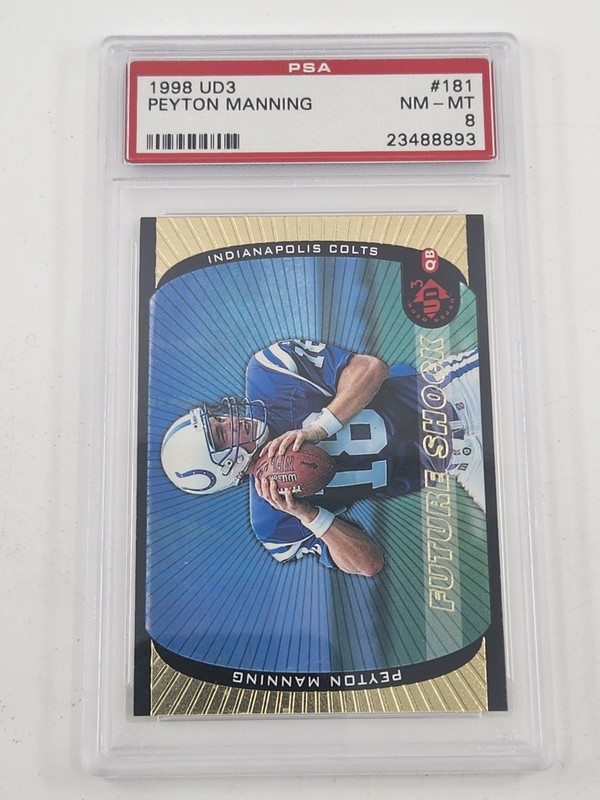 1998 Upper Deck UD3 PEYTON MANNING PSA 8 NM-MT Rookie Card #181 HOF Colts RC