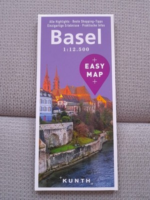 KUNTH EASY MAP BASEL Stadtplan 1:12.500 abwischbar Ausflugstipps Strassenregist.