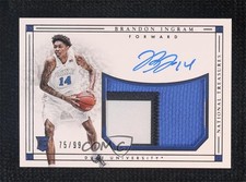 2016 Panini National Treasures Collegiate 75/99 Brandon Ingram #102 Auto 2ct