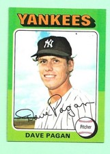(1) DAVE PAGAN   1975 TOPPS # 648 YANKEES ROOKIE NM+  CARD (N0347). rookie card picture