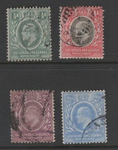 East Africa & Uganda 1903 KEVII Sc 1-4  F/VF Used CV $78