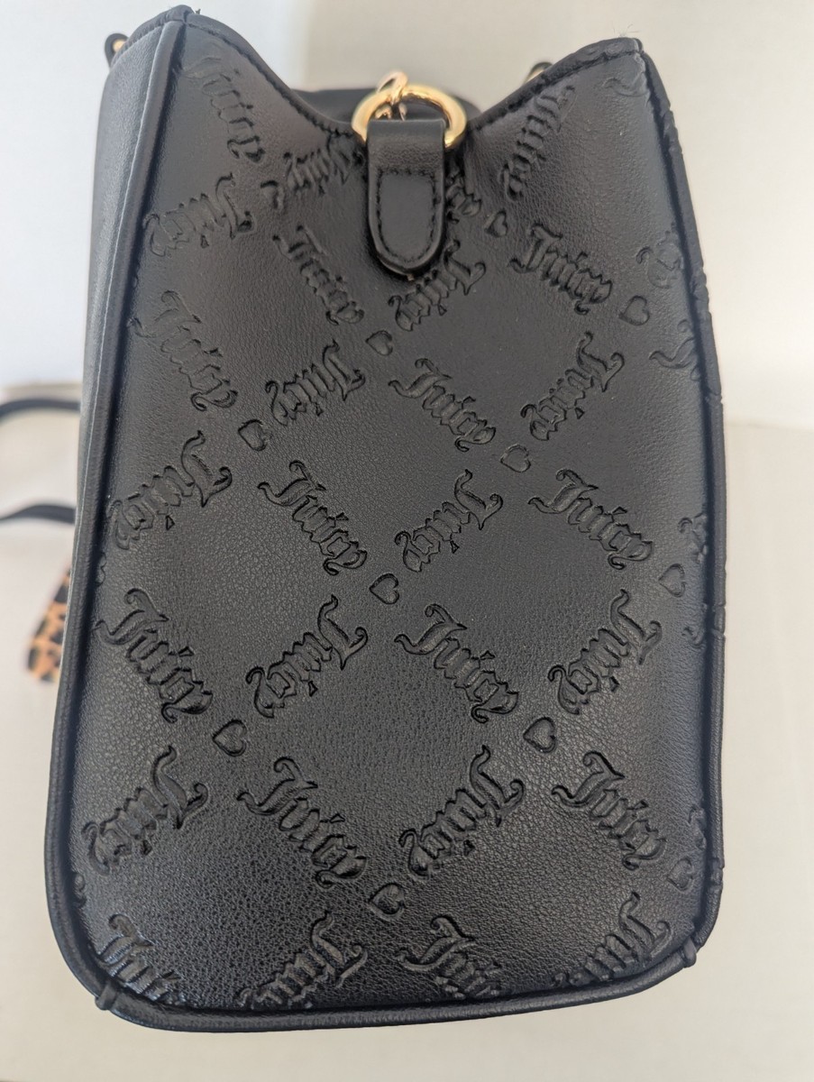 JUICY COUTURE Bag Pull Out Pouch Satchel - Black Leopard | eBay