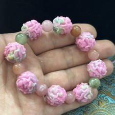 New Collection of Colorful Saltstone Agate Bracelet for Couples, 17Mm In Size