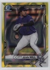 2021 Bowman Draft Chrome Yellow Lava Refractor 27/75 Jaden Hill #BDC-142 xb2