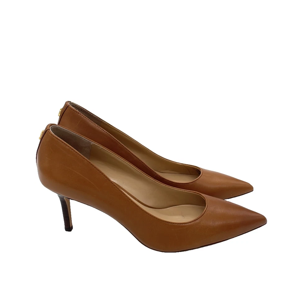 Escarpins Lauren Ralph Lauren cuir marron UK 7 talons pointus - Photo 2/4