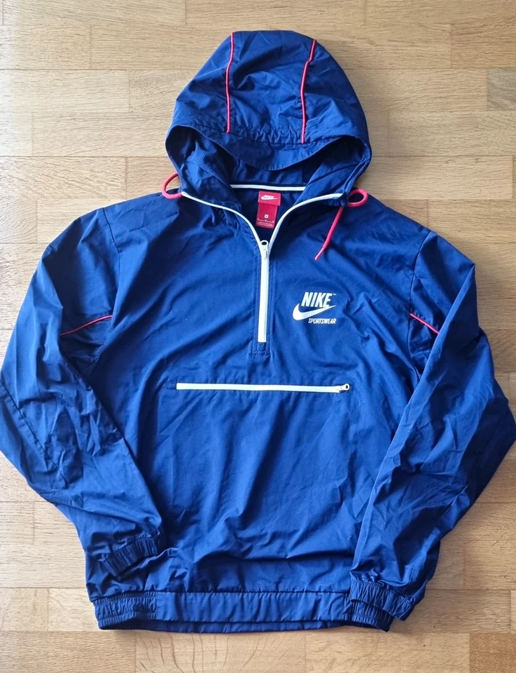 Nike Sportswear Herren Windbreaker Jacke M Blau/Rot/Weiß Kapuze 941877-429 - Bild 1 von 4
