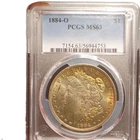 New Listing1884-O Morgan Silver Dollar $1 PCGS MS63 0.900 Silver Nice Toning
