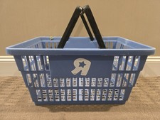 Toys R Us Shopping Basket Logo Blue Handheld Handles