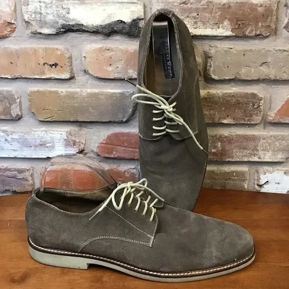 SAOLA Oxford derby ASTON GREY uomo DIEN grigio scamosciato con suola in gomma 13