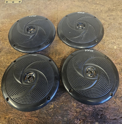 Pyle PLMRS5B Hydra Waterproof Marine Speakers 180W RMS Black Set of 4