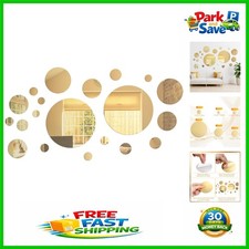 Elegant 32-Piece Mirror Circle Stickers   Acrylic Wall Decor for Family Spaces