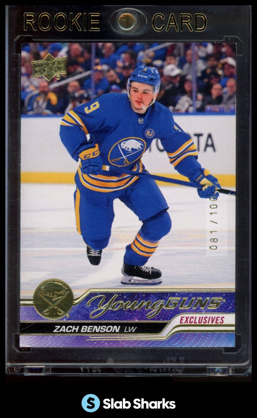 2023 UPPER DECK #474 ZACH BENSON UD EXCLUSIVES YOUNG GUNS RC ROOKIE /100