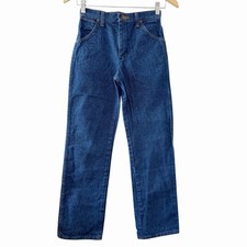 Wrangler Girls Jeans Size 12 Regular Blue Straight Leg Jeans 100 Cotton Western