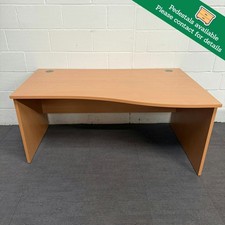 Beech Right Handed Wave Desk- 1600- LIQUIDATED STOCK - UNBOXED RRP £250