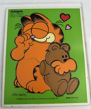 Vintage Playskool Garfield  Pooky 7 Piece Wooden Tray Puzzle 250-1 1978
