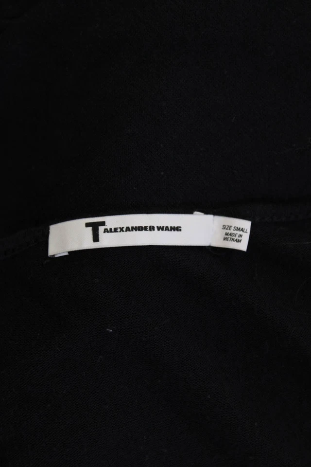 Top T Alexander Wang Mujer Botón Recortado Manga Larga Negro Talla S Foto 4 de 4