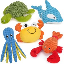 Dog Toys, 5 Pack, Plush Crinkle Squeaky Dog Toys, Durable Stuffed Pet Toy for...