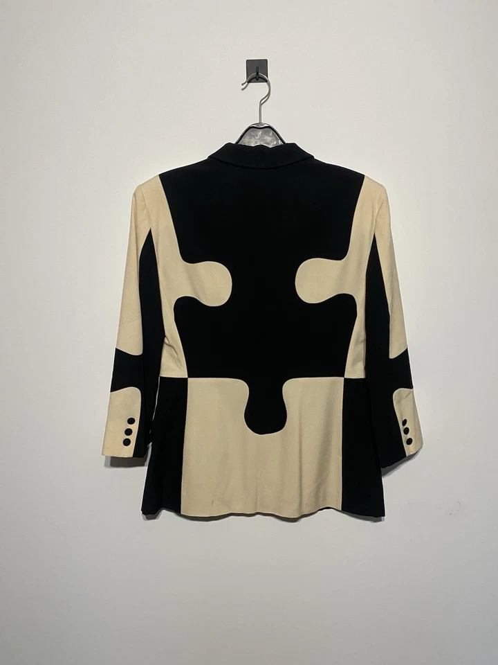 Vintage Moschino Cheap and Chic Puzzle Blazer Two-Tone Italy Size 42 - Image 4 of 4