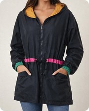 Vintage Robert Stock 100% Silk Windbreaker Jacket Colorblock NWT Womens M Rare