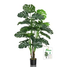 54'' Tall Large Artificial Monstera Deliciosa Plants, 4.5 Feet Faux Swiss Che...