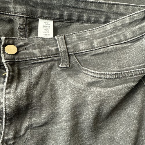 H&M Ladies Skinny Ankle Jeggings Jeans Zip Fly Black UK14 - Picture 9 of 12