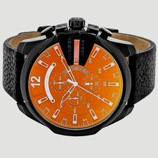 New DZ4323 Diesel Men's Mega chief Chronograph Black Dial Watch / NO BOX .