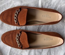 All leather Hobbs loafers suede tan size 7