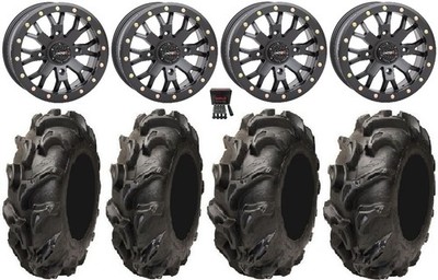 System 3 SB-4 Bk (4+3) 14'' Wheels 27'' Mega Mayhem Tires Sportsman 550 850 1000