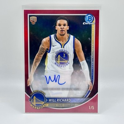 2025-26 Bowman Basketball WILL RICHARD RC BCA-WI TRUE RED  /5 Chrome Rookie Auto