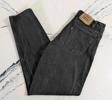 VTG 80's Distreased Levis 550 Orange Tab Relaxed Fit Jeans 32x32 Black Grunge