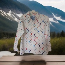 White Denim Patchwork Shirt Jacket unbranded ...