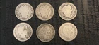 1909-S, 1910-P, 1911-P, 1912-D, 1914-P, 1916-P Barber Dimes, 10c, Circ, Lot of 6