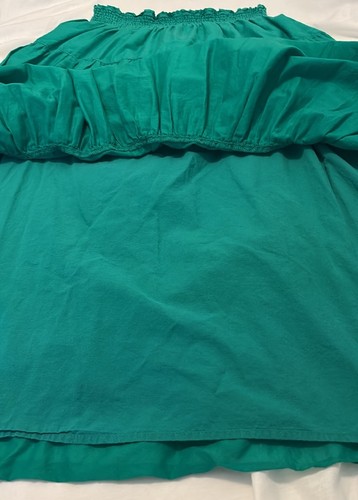 VTG Old Navy 100% cotton Green & navy Midi full A-Line Skirt SZ Medium tiered - Picture 7 of 13