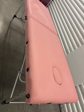 Pink Portable Foldable Massage Table Faux Leather Aluminum Frame Face Cradle