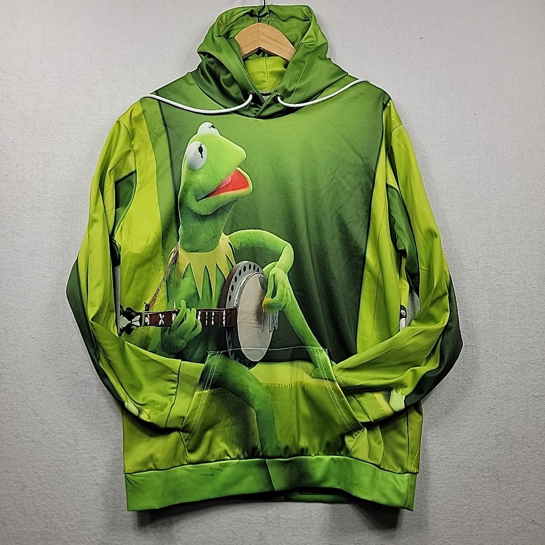 Muppets Kermit The Frog Hoodie Sweatshirt Sweater Size XLarge