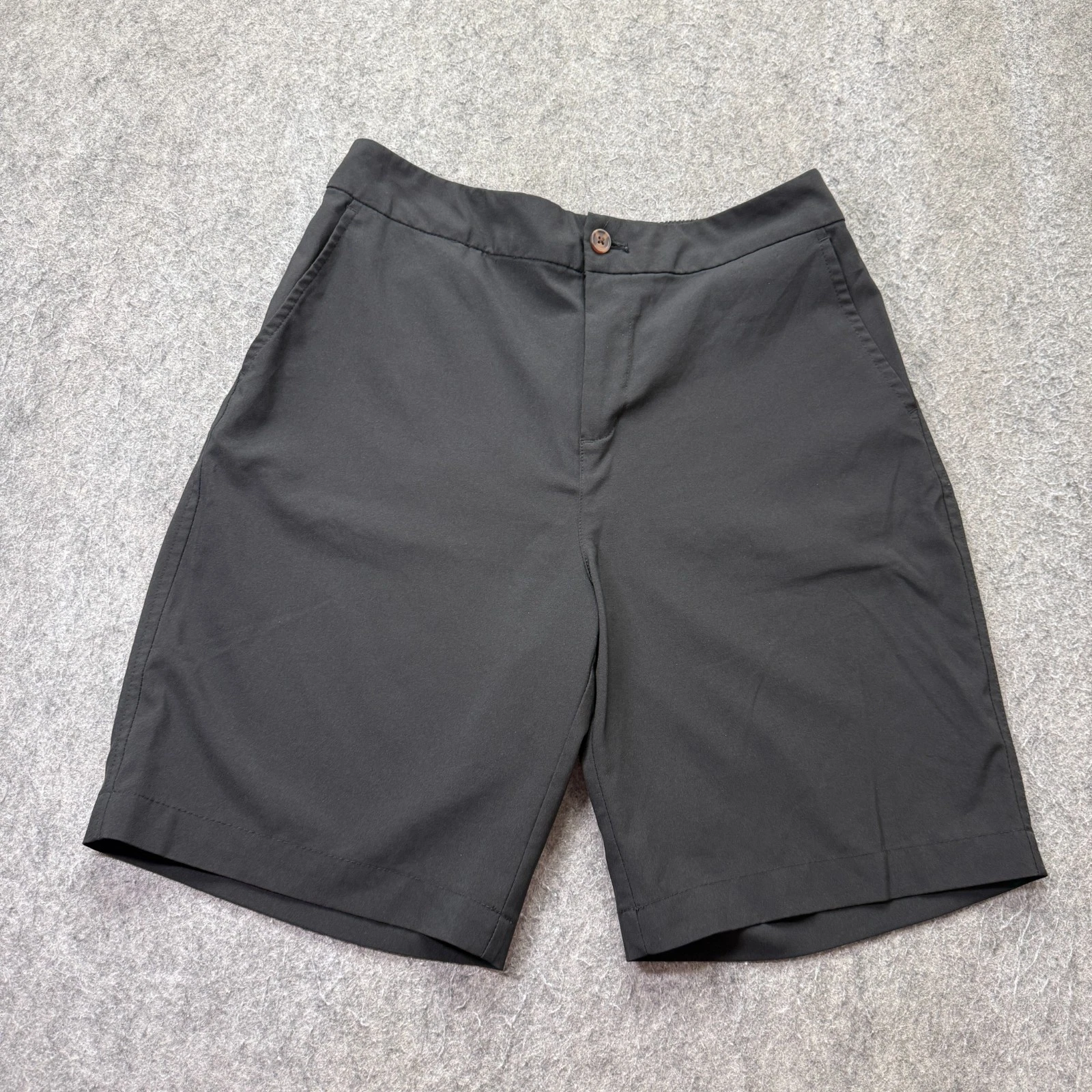 Tommy Bahama Golf Shorts Men L Black Elastic Waist Performance Stretch 9"