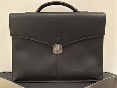 Vintage DUNHILL Brown Leather Briefcase Business Laptop Bag West Germany
