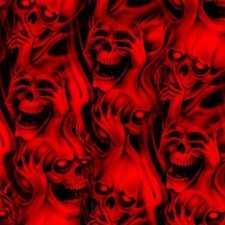 Quiet Flaming Skulls 24 - 20" x 38" Hydrographic Film Hydro Dipping