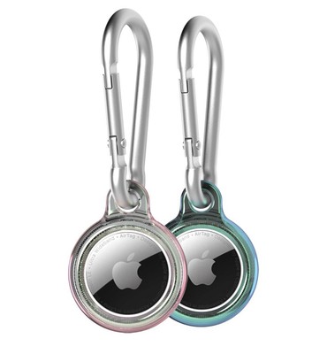 Tech21 Evo Clear AirTags case with Carabiner. Compatible with Apple AirTag.
