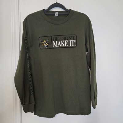 Double Down Deer Feed Green Advertising Shirt S Long Slv Buck Logo Texas