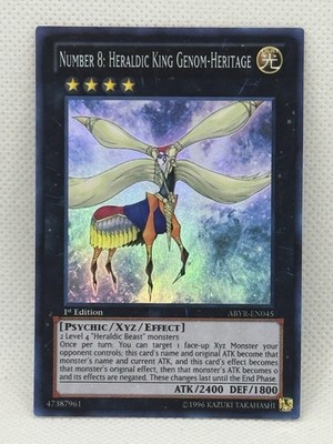 Yugioh! Number 8: Heraldic King Genom-Heritage - ABYR-EN045 - Super - 1st Ed NM