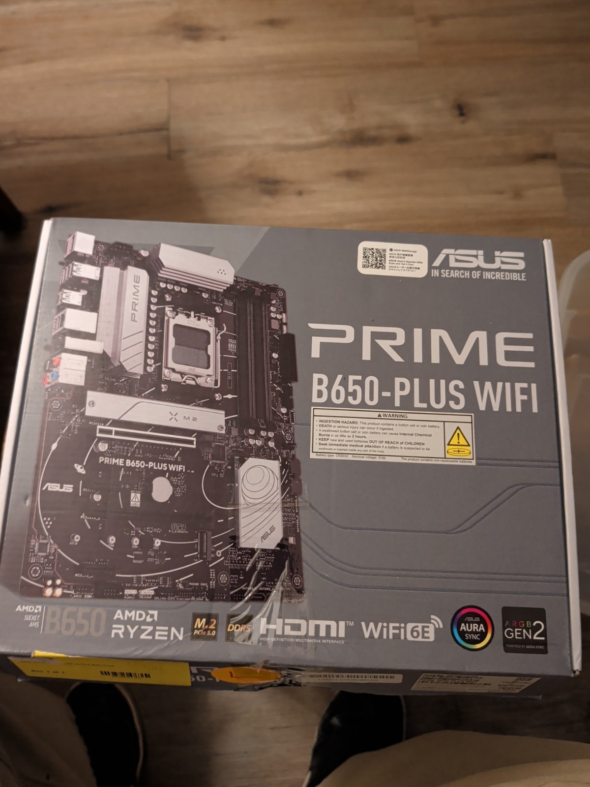 ASUS PRIME B650-PLUS WIFI 6 AMD B650 Socket AM5 ATX AURA SYNC DDR5 HDMI MOTHER