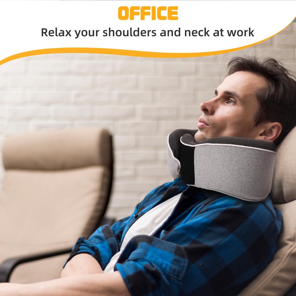 Memory Foam Travel Neck Pillow for Airplanes with 360 Support